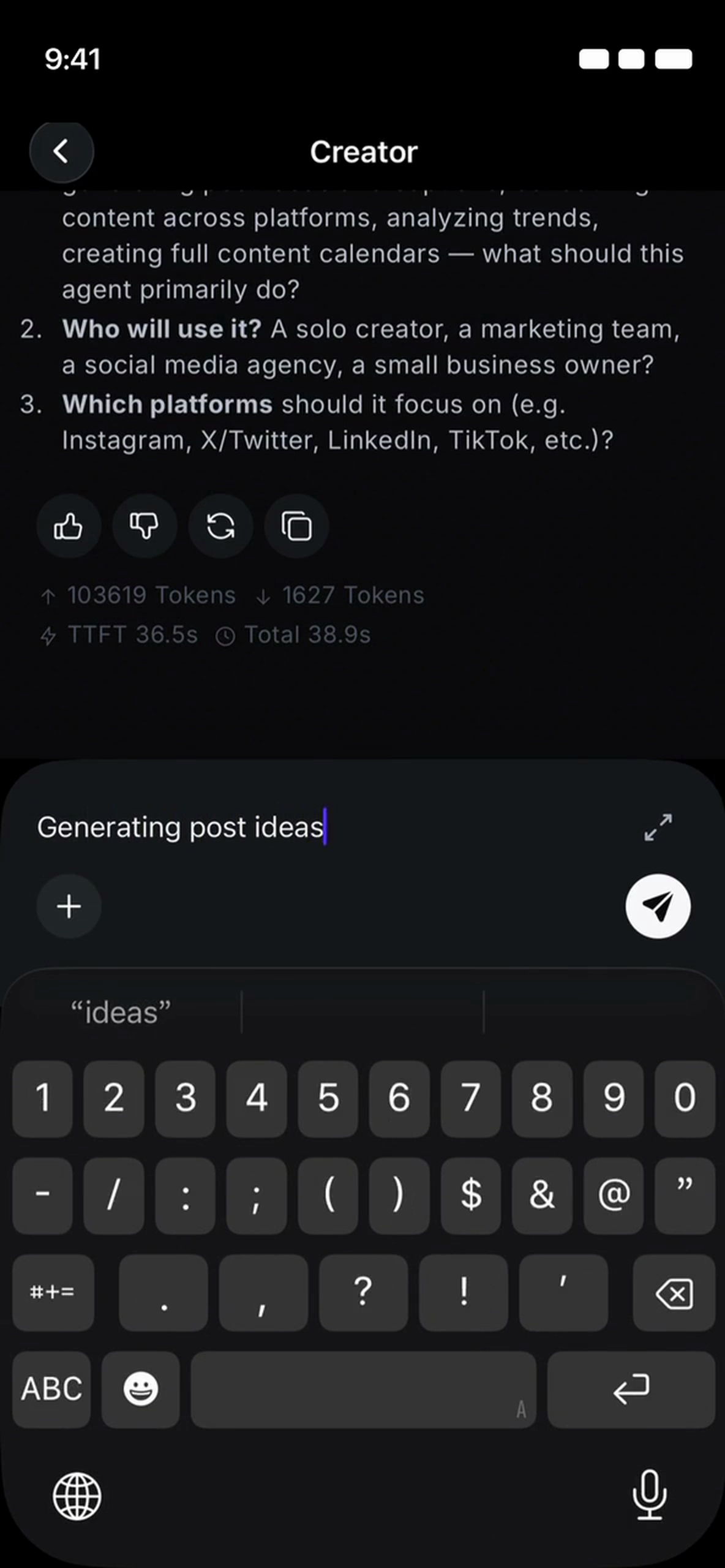 Create Agent setup interface